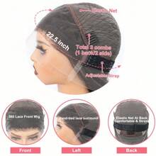 360 蕾丝前假发 人发直发 巴西处女 预拔婴儿头发 180% 密度 无胶假发 女士自然色 可扎马尾辫和发髻 - 黑色 - 查看 8