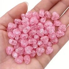 67 piezas de Cuentas en forma de corazón de 10mm con efecto de craquelado para hacer joyería - Accesorios del Día de San Valentín - Pulsera, collar, cadena de teléfono para pareja, accesorios para el cabello DIY, decoraciones