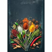 1 件无框现代烹饪香草香料寿司用具勺子墙面艺术海报帆布画奢华艺术品海报印刷家居厨房装饰植物