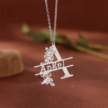 1 Custom Name Necklace With Capital Initials Pendant,