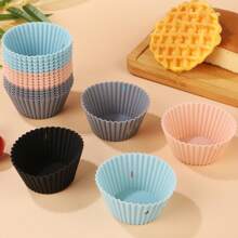 12pcs Reusable Silicone Cupcake Liners, 2.5 Inch Silicone Baking Cups, Non-Stick Muffin Cups Suitable For Parties, Halloween, Christmas, Easy To Clean Baking Molds (Multicolor)