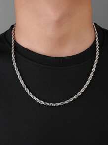 18K 镀金不锈钢人字形链项链，厚度有 2 毫米、3 毫米、4 毫米、5 毫米可供选择，防水防锈项链 - 麻花 - 查看 10