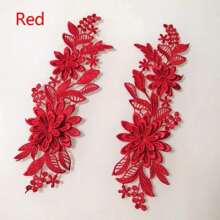 1Pair Embroidered 3D Lace Trim Patches Sticker Sew On Patch Flower Applique DIY Embroidery DIY Clothes Bag Badges Accessories