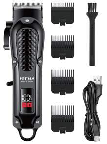 HIENA Conjunto profesional de 1/2/3 piezas de recortadora eléctrica para el cabello de hombre HIENA - Recargable por USB, recortadora inalámbrica de barba y kit de peinado, opción de barbero y estilista, regalo perfecto para el Día del Padre, regalo navideño