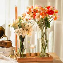 Superlele 12/18/24pcs Clear Glass Cylinder Vases, 4, 8, 12 Inch Tall Cylinder Vases For Centerpieces, Glass Flower Vase, Hurricane Floating Candle Holder Vase For Table Shelf, Party, Wedding, Home