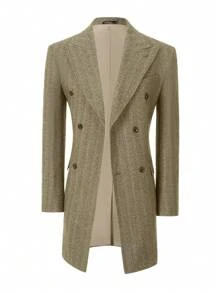 Áo khoác dáng dài kaki công sở nam, hai hàng cúc, trang trọng, dáng ôm, thời trang, màu trơn, thích hợp cho đám cưới, lễ phục, du lịch, chú rể. - Màu Khaki - Xem 6