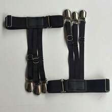 2pcs/Set Shirt Garter & Adjustable Leg Garter, Anti-Slip & Crease Resistant - Black - View 9