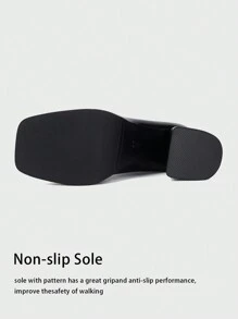 2025 秋冬女士防水厚底粗跟踝带高跟鞋，适合搭配裙子和靴子