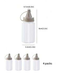 2/4/8pcs Portable Seasoning Squeeze Bottle, Mini Translucent Sauce Bottle For Outdoor Camping