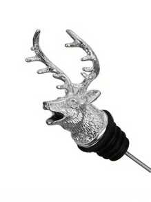 Deer Head Shape Embossed Champagne Whiskey Decanter, Suitable For Kitchen, Dining, Party, Holiday Celebration, Wedding, Ideal Gift For Men