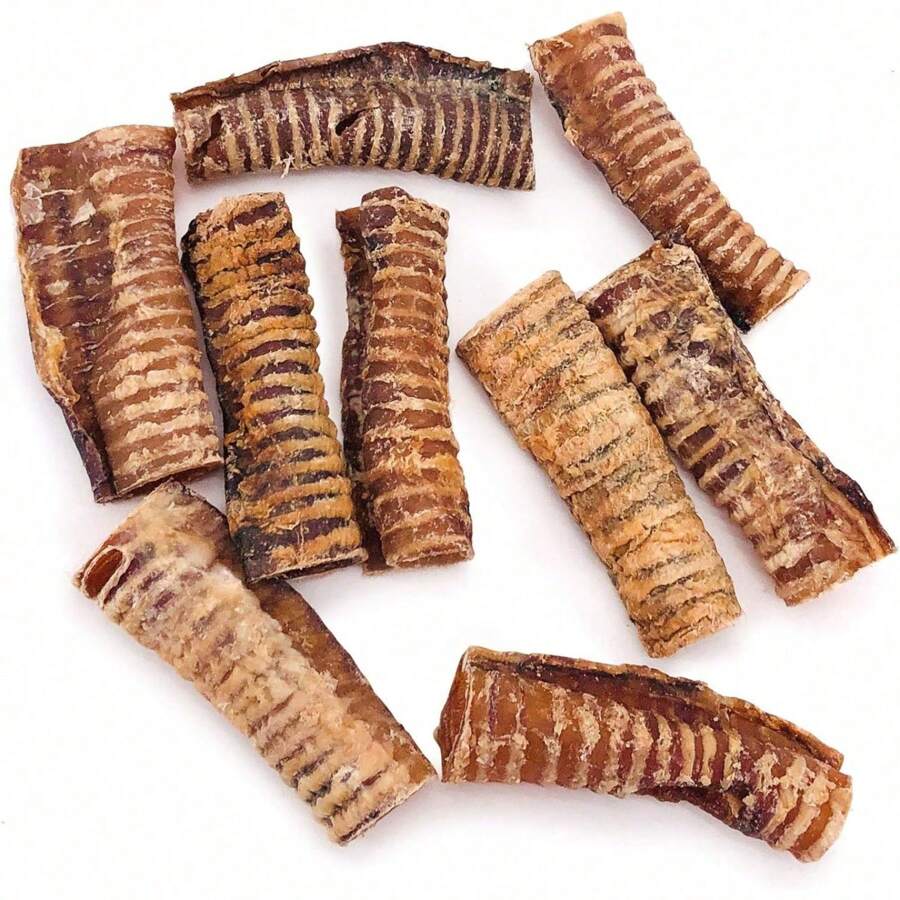 Beef Trachea, Premium 56 Inch, 25 Count Bulk Pack Angus Beef Dog Chews, GrassFed, Single
