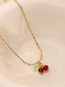 Słodki i piękny owocowy naszyjnik dla nastolatek i studentów, idealny prezent, stal nierdzewna