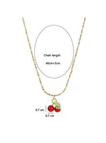 Słodki i piękny owocowy naszyjnik dla nastolatek i studentów, idealny prezent, stal nierdzewna