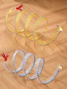 Paquete de 1 / Paquete de 2 - Túnel para gatos en forma de S, diseño de malla metálica y parche de gasa, plegable con efecto de sonido, adecuado para entretenimiento familiar en interiores y alivio del estrés - Multicolor - Ver 10