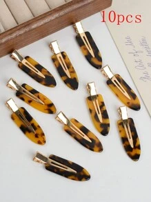 EMERY ROSE Bộ 4/6/8/10/12 kẹp tóc acetate in họa tiết da báo thời trang dành cho nữ, phù hợp với trang phục hàng ngày, phong cách học đường, tụ họp bạn bè, phụ kiện tóc, kẹp tóc, đồ dùng học tập, phụ kiện đội đầu, ghim cài tóc. - Nhiều màu - Xem 13