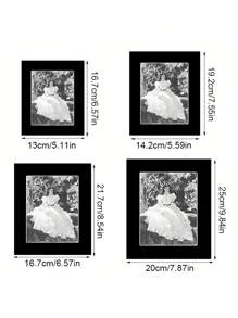 5/15pcs Black (With Backing Boards) Minimalist Wall Gallery Photo Frame Decor Stickers, Home Decor Wall Hanging (Paper Products) Without Frame Insert