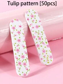 50pcs Dual-Sided Durable Portable Mini Nail Files, Suitable For Natural And Artificial Nails, Compact Colorful Design For Manicure & Pedicure