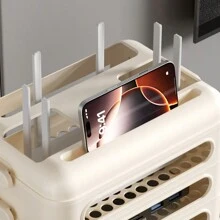 Desktop WiFi Router Storage Box, Wireless Router Shelf Decorative Living Room Set-Top Box For Office Home Computer Desk Cable ManagementBox - Multicolor - View 4