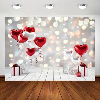 Valentine's Day Sparkling Wave Background Cloth -1 Piece, Polyester Fiber Photography Background, Suitable For Weddings, Bridal Showers, And Birthdays - Multi Functional Photo Booth Props, Available In Multiple Sizes