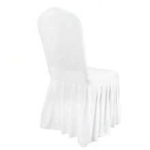 Ruffled Chair Cover Wedding Decor Pleated Long Skirt Chair Slipcover Home Hotel - 100 PCS - View 5