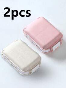 旅行用便携式药盒防潮药丸整理器可重复使用药盒男女药品计划器日常口袋药盒可容纳维生素药品和补充剂家庭旅行必备配件户外办公室返校 - 彩色 - 查看 18