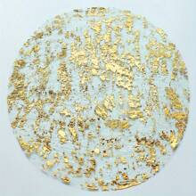 1/4/12pcs Disposable Golden Placemats Round 33.02 Cm Golden Foil Mesh Pressed Fall Table Mates Golden Doilies For Dining Table Wedding Birthday Party Holiday Home Decoration