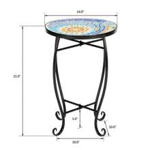 Artisasset Blue Hawaiian Sun Mosaic Round Terrace Bistro Table - Multicolor - View 5