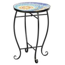 Artisasset Blue Hawaiian Sun Mosaic Round Terrace Bistro Table - Multicolor - View 7