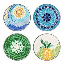 Artisasset Blue Hawaiian Sun Mosaic Round Terrace Bistro Table - Multicolor - View 4