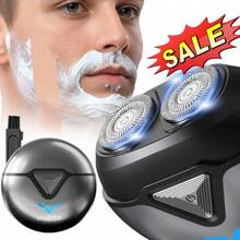 2024 Novo barbeador de bolso de atualização, modelo de barbeador elétrico recarregável de cabeça dupla, mini barbeador elétrico portátil, barbeador elétrico USB para homens, barbeador elétrico lavável de bolso (azul)