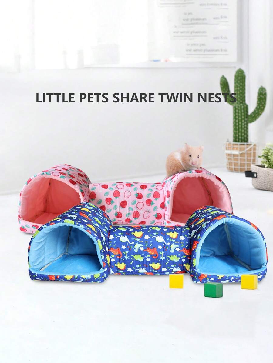 Comfortable Pet Hideaway, Can Play & Sleep - Animal Corner Tunnel Bed, Guinea Pig House, Easy To Assemble Ferret Hideout