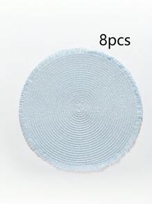 1 pieza/2 piezas/4 piezas/6 piezas/8 piezas Mantel individual de estilo nórdico antideslizante de color azul claro/gris carbón hecho de paja marina, accesorios de cocina, manteles para mesa de comedor, adecuados para restaurantes y fiestas, restaurantes, festivales, bodas, fiestas, hoteles, casas de campo, reuniones familiares - Celeste - Ver 7