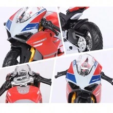 1:18 pour Ducati Panigale V4 S Corse Modèle de véhicule en alliage statique moulé sous pression, décoration de meuble, ornement de bureau, jouet modèle, décoration d'étagère à livres, cadeau