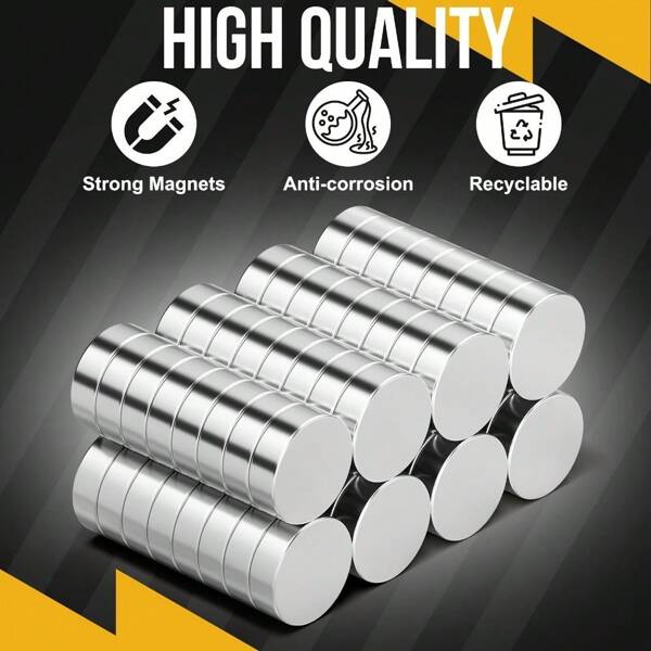 40 piezas Imanes de neodimio de 10x3mm, imanes mini redondos súper fuertes con caja de almacenamiento, adecuados para pizarras, pizarras blancas, refrigeradores, tableros magnéticos, metal, redondo, accesorios de cocina domésticos - ¡perfectos para uso doméstico y en la cocina!