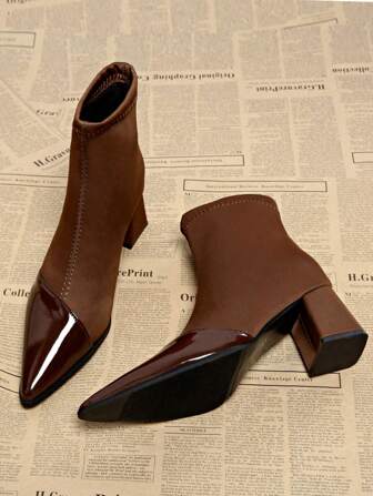 Fall/Winter 2025 Spring/Autumn Women's Slim Ankle Boots, French Chic Pointed Toe Short Boots,Boots For Women