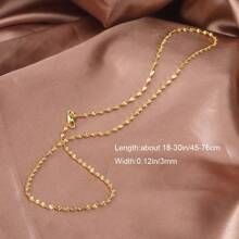 1pc 18K Gold Plated Large Wave Pattern Necklace For Women, Can Be Matched With Different Pendant, Suitable For DIY Jewelry Making Or Daily/Party Wearing, Width Is 3mm And Length Is 18inch-30inch.