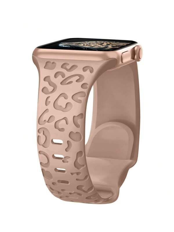 Unbeinst 1 pieza Correa de reloj de silicona suave con estampado de leopardo, compatible con Ultra Series 10, 9, 8, 7, SE, 6, 5, 4, 3, 2, 1