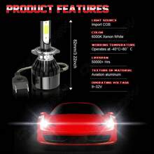 CHUSYYRAY Gorgeous 2 Pcs H11 9008 H13 LED Auto Headlight Bulbs - Chic LED High/Low Beams For Car, Brilliantly Ultra-Bright Cluster LED Lights In Elegant White 6000K (Compatible With 9005 9006 9004 9007 H9 H7) ﻿