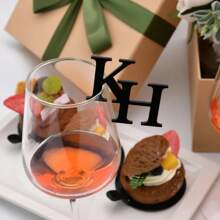 1 件个性化亚克力标志首字母婚礼标签饮料玻璃吊坠香槟饰品蛋糕装饰餐盘装饰婚礼姓名标签 - 彩色 - 查看 8