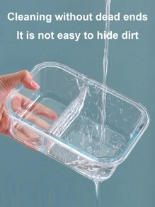 玻璃食品容器微波炉适用分隔式餐盒便当盒防漏带盖耐热午餐盒 - 彩色 - 查看 4