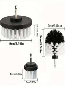 3-delige set boorborstelbevestigingen, Power Scrubber-reinigingsborstels, gereedschapsset, allesreiniger boorborstel voor voegen, vloer, bad, douche, tegels, badkamer, keukenoppervlak (wit)