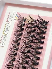 SACKVIS 60 piezas Pestañas con efecto de volumen en racimos de pestañas falsas de mink 40D 0.07C con rizado, de 12-14-16mm, para un aspecto natural 3D, extensiones de pestañas individuales DIY - C - Ver 6