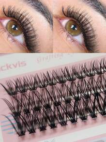 SACKVIS 60 piezas Pestañas con efecto de volumen en racimos de pestañas falsas de mink 40D 0.07C con rizado, de 12-14-16mm, para un aspecto natural 3D, extensiones de pestañas individuales DIY - C - Ver 3