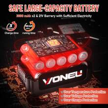 ABSOKE Mini Chainsaw, 8inch Cordless Handheld Chain Saw With 2PCS 21V 3000mAh Batteries, Electric Powered Chain Saws - 1 - 查看 2