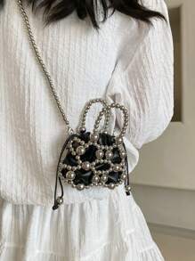 حقيبة كتف نسائية مزينة بفيونكة جذابة، حقيبة عصرية للأكتاف للبنات، حقيبة رسول صغيرة كاجوال مناسبة لحفلات الموسيقى والزفاف والخروجات الربيعية