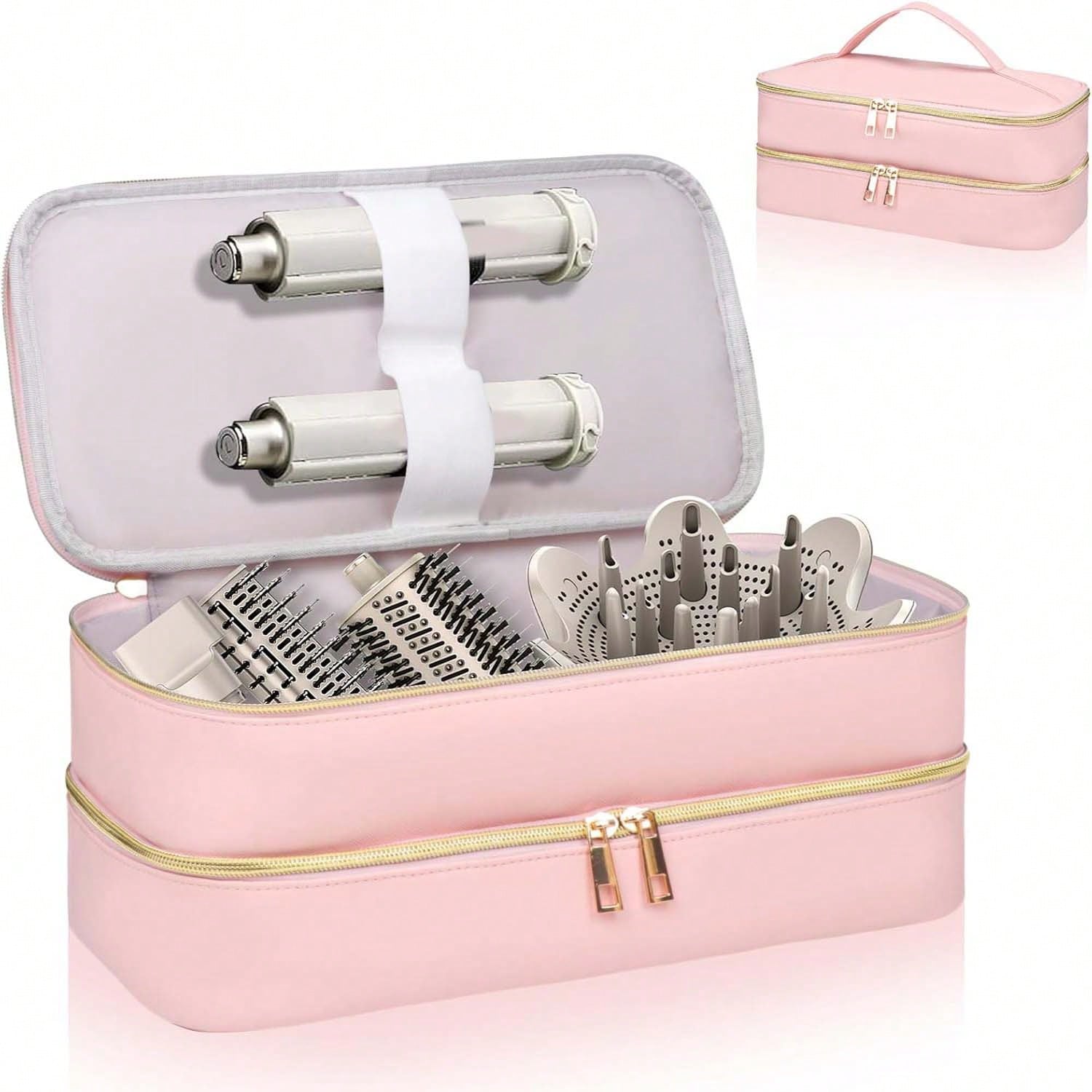 Double Decker Hair Tool Travel Case With Hair Dryer Bag, Large Capacity Hair Tool Travel Suitcase, Hair Dryer Storage Case Flat Curl Iron Travel Organizer, Travel Suitcase, Double Storage Case, Hair Tool Storage Bag Styler & Accessories Storage Bag, Stylish Storage Case. Ideal Gift For Friends, Family, Partner, Family Essentials, Travel Essentials, College Dorm Essentials Makeup Bag Makeup Bags Makeup Organizer Make Up Organizer Makeup Storage Make Up Bag