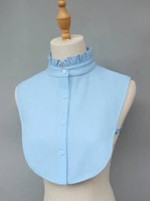 1件立领荷叶边假领，可调节复古优雅风格，适合休闲、商务场合，可搭配毛衣、T恤、外套、西装，也可用于圣诞装饰