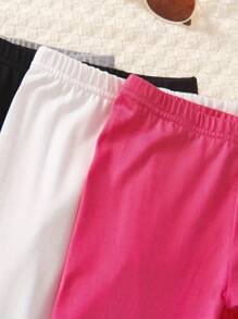 5 件套 女童打底裤，幼儿休闲纯色裤子 - 彩色 - 查看 3