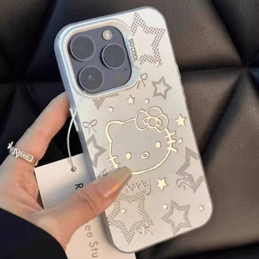 Sanrio Creative Cartoon Hello Kitty Design Fashionable Shock-Resistant TPU Protective Phone Case, Compatible With IPhone 16, 16 Pro, 16 Pro Max, 13, 14, 14 Pro, 15, 15 Pro, 15 Pro Max, XS Max, XS, XR, Delicate Phone Protective Cover, Light And Comfortable Touch Waterproof Anti-Fall Scratch Resistant