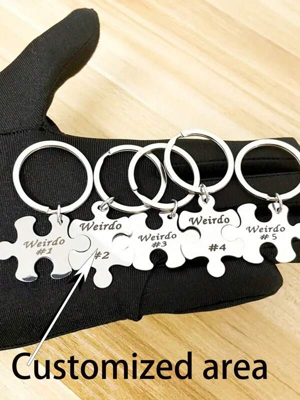 5/6/7/8/9/10 Stücke, Puzzle Schlüsselanhänger, rostfreie Stahl BFF Schlüsselanhänger, kreative Abschluss Geburtstag Accessoires für beste Freunde, für Freunde und Teamkollegen